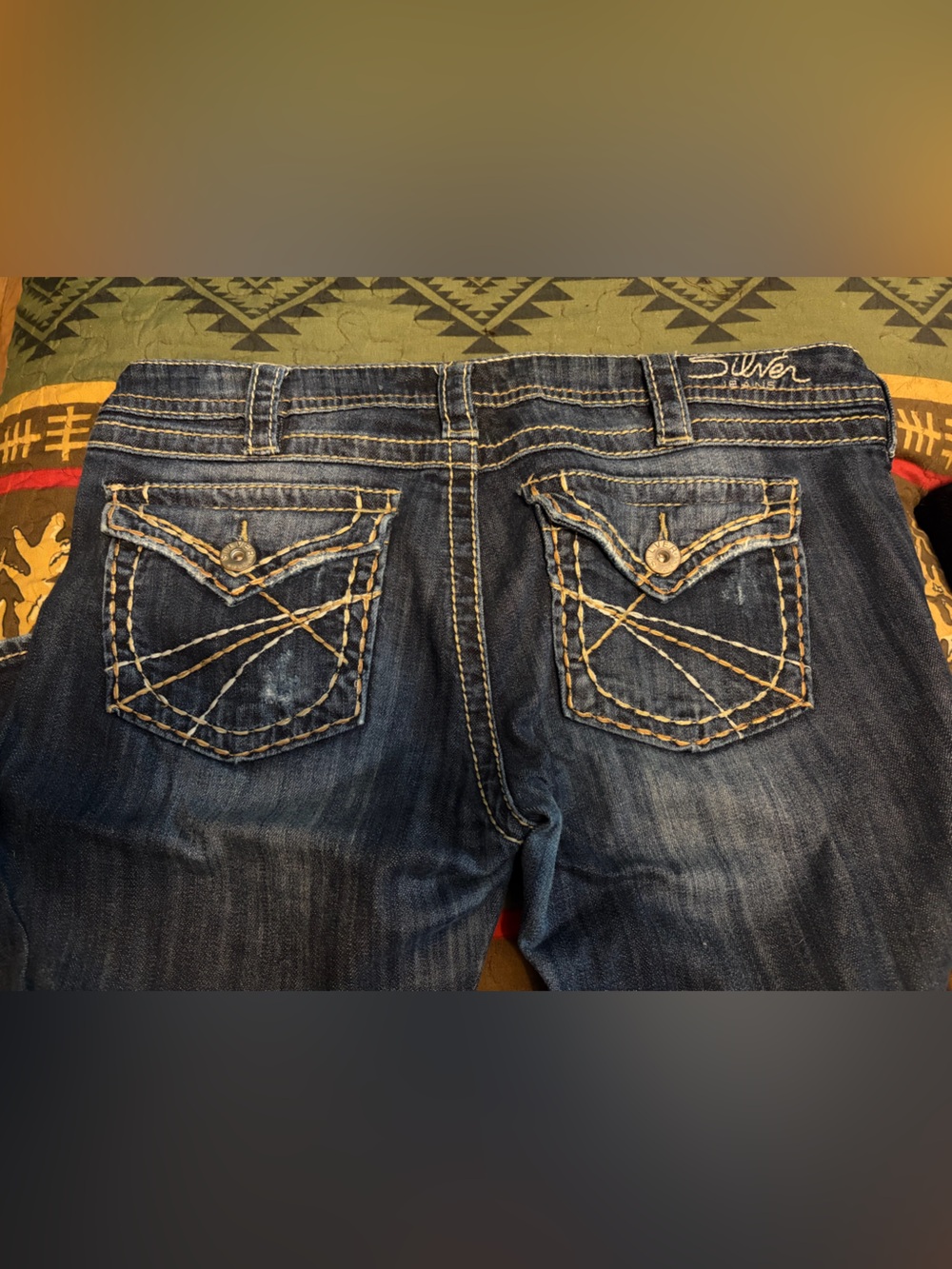 Silver Jeans PIONEER Dark Blue Women's Boot Cut Jeans 31x33